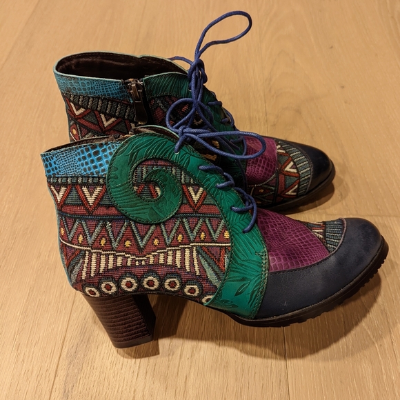 Colorful Patterned Ankle Boots - Picture 1 of 11